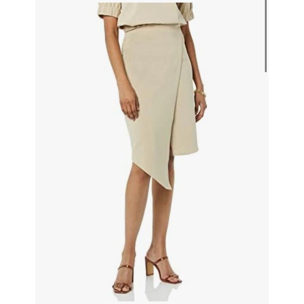 NEW TEREA womens Hazel Wrap Midi Skirt Skirt L